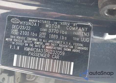 2023 Hyundai Venue Limited from USA, damaged, VIN KMHRC8A31PU232059
